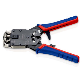 Crimp lever pliers for Western plugs Western connector RJ10 (4-pin) 7.65 mm, RJ11/12 (6-pin) 9.65 mm